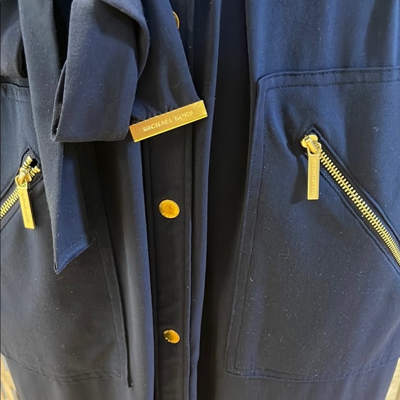 🎉HOST PICK 11.2025🎉Michael Kors Navy and Gold Button Down Maxi Dress Size XS - Picture 9 of 15